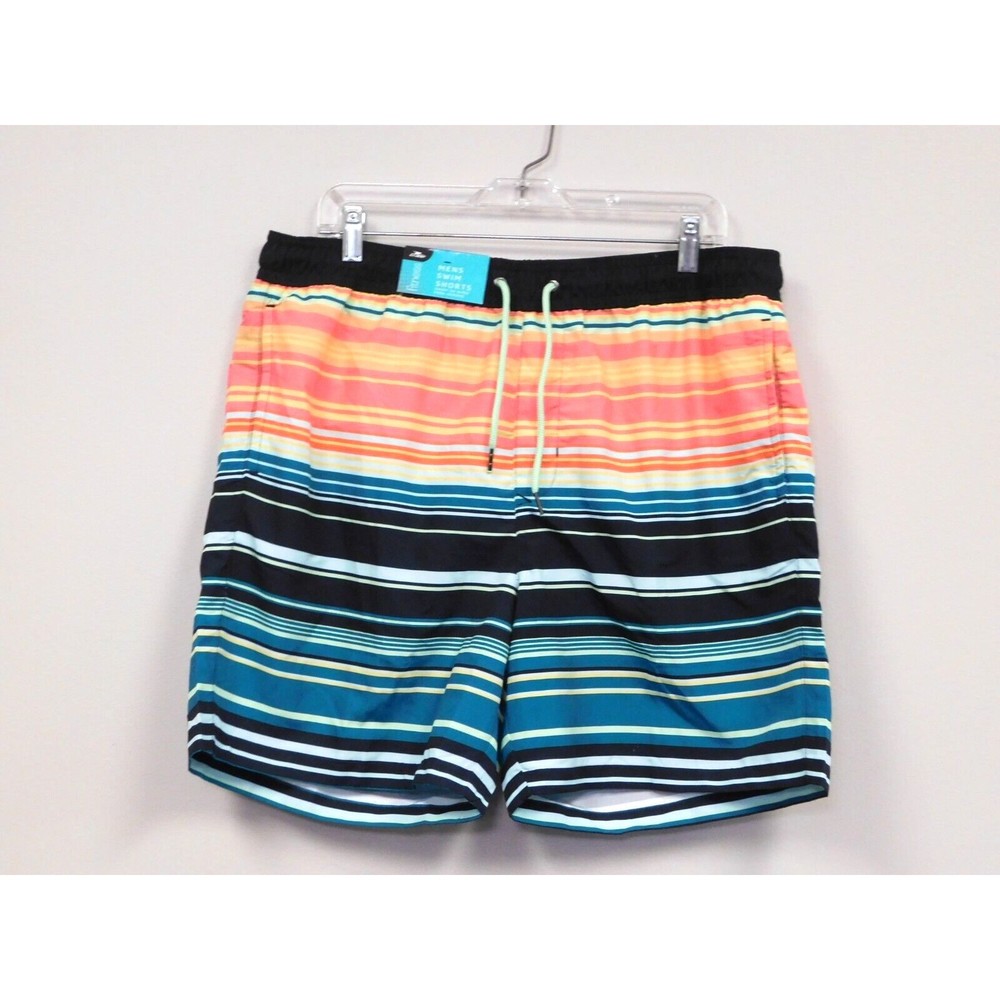 Crane‎ fitness Mens multicolored stripe swim shorts Size Large  NWT